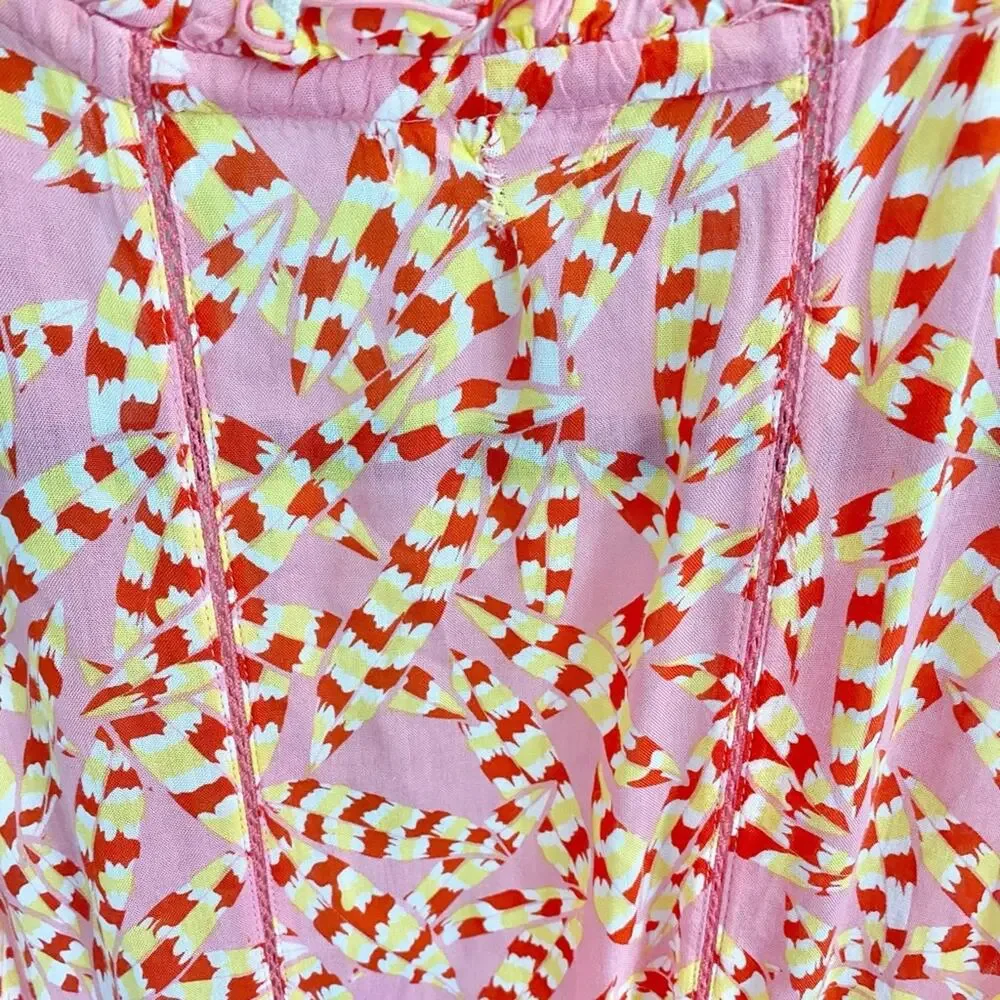 Poupette St. Barth Hot Pink Drop Waist Tasseled Dress Size Medium